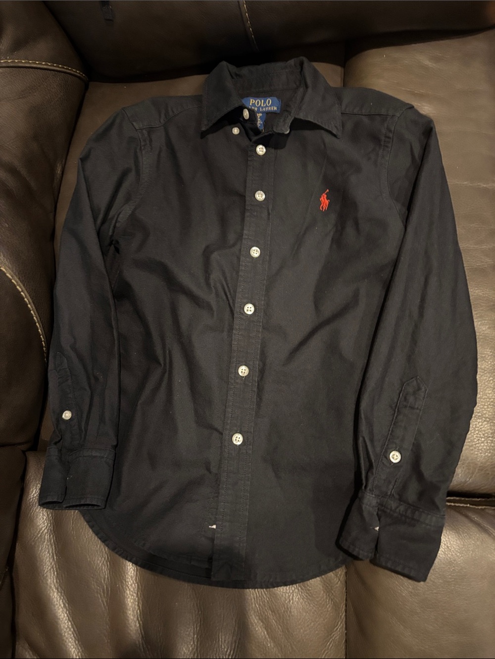 Polo by Ralph Lauren Black Button-Down Shirt with Red Pony Logo